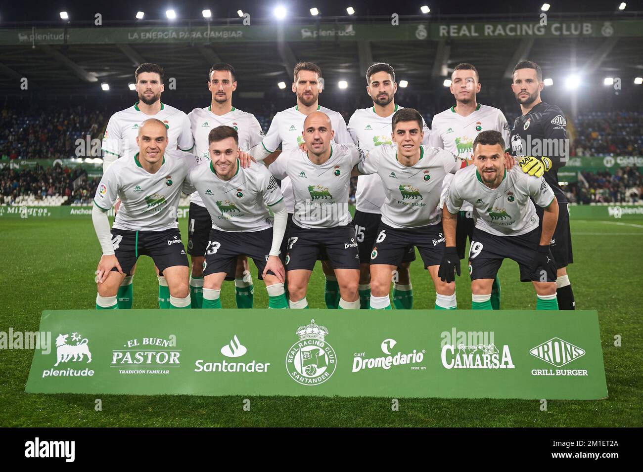 Real Racing Club starting lineup during La Liga SmartBank at El Sardinero Stadium on December, 11, 2022 in Santander, Cantabria, Spain. Stock Photo