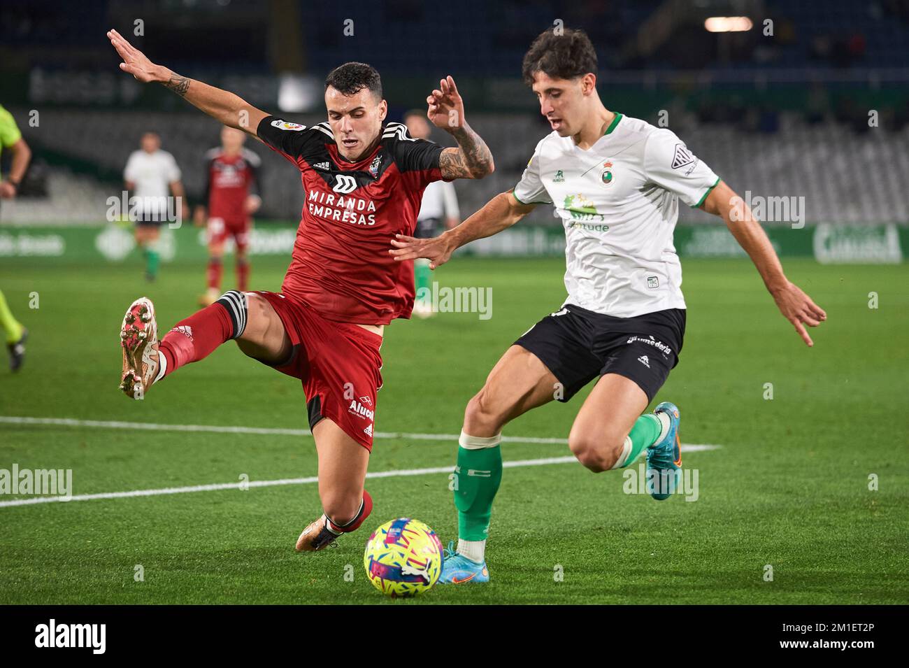 Marco Camus of Real Racing Club during La Liga SmartBank at El Sardinero Stadium on December, 11, 2022 in Santander, Cantabria, Spain. Stock Photo