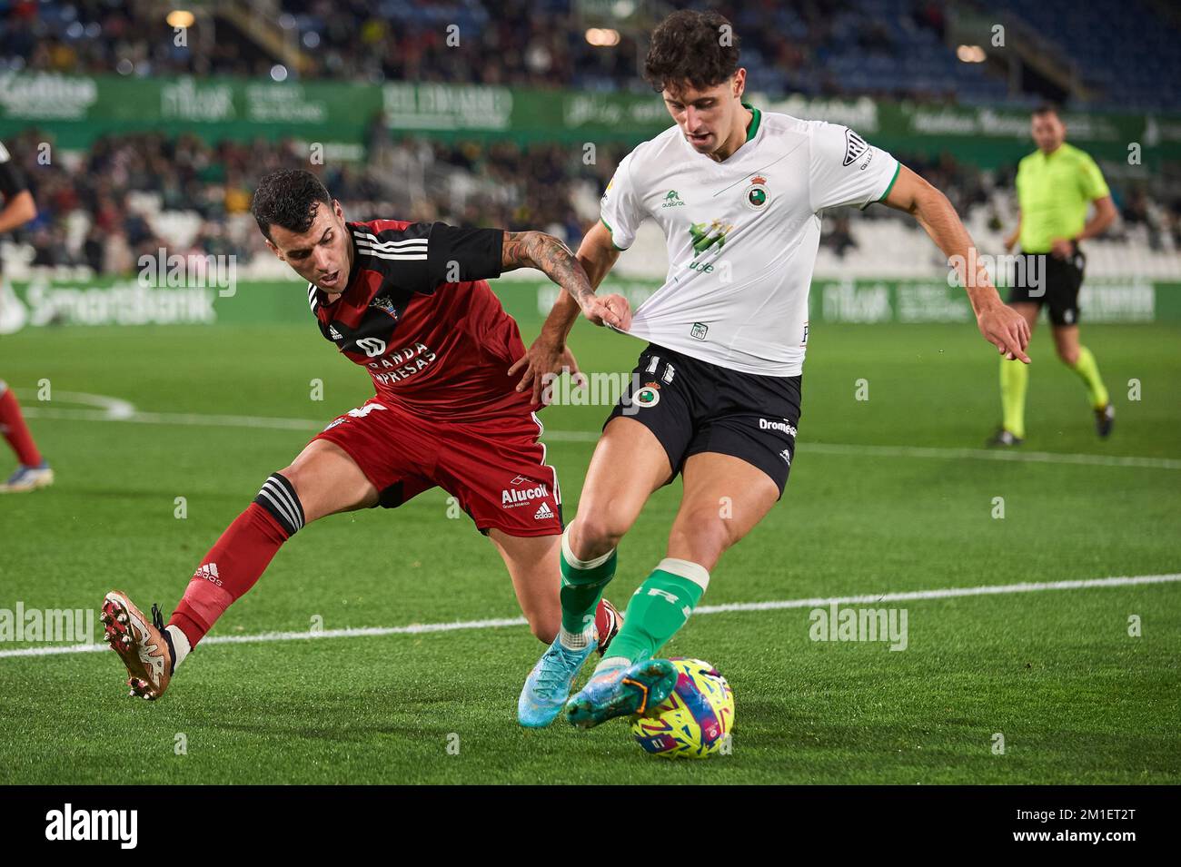 Marco Camus of Real Racing Club during La Liga SmartBank at El Sardinero Stadium on December, 11, 2022 in Santander, Cantabria, Spain. Stock Photo