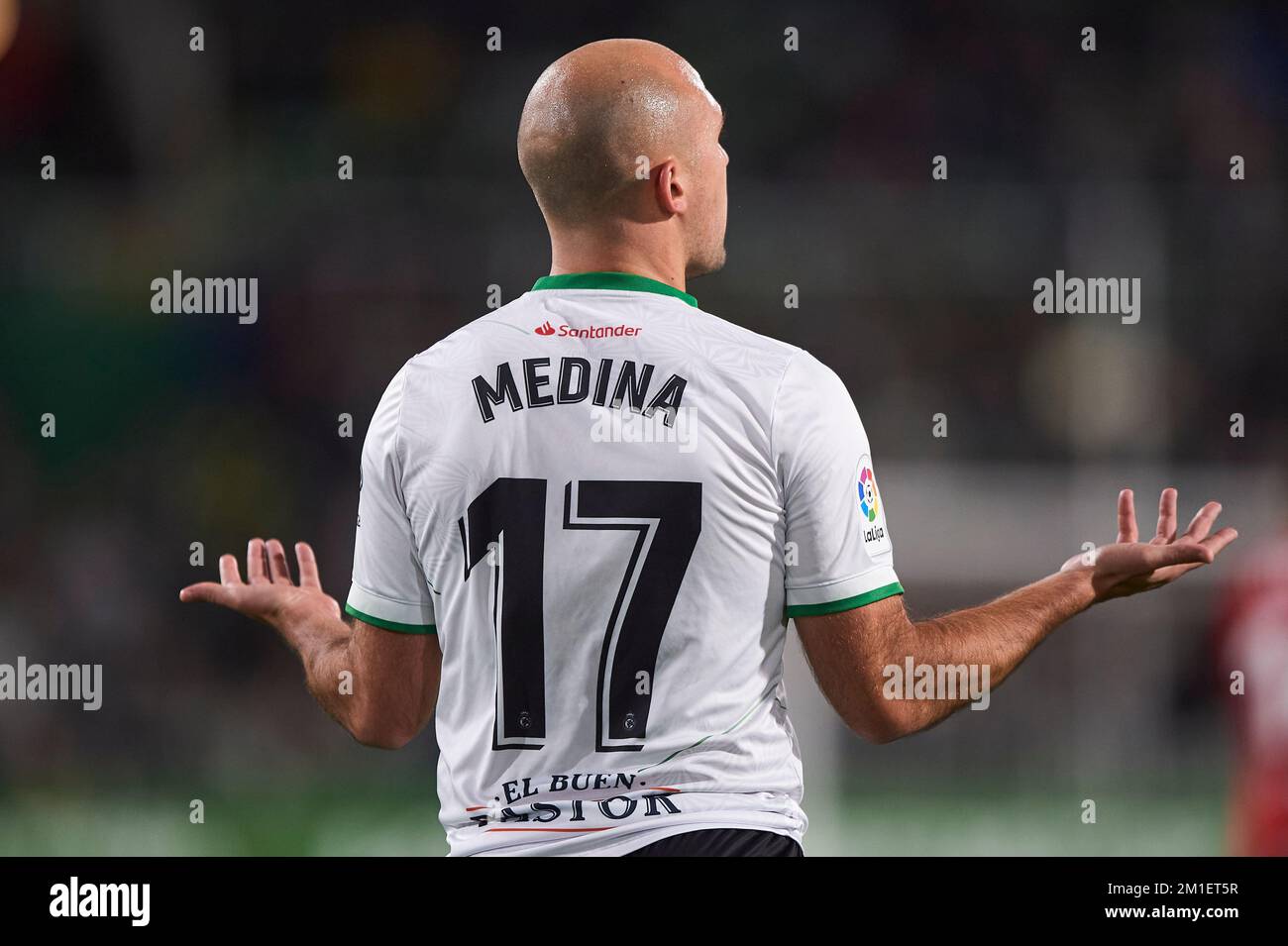 Unai Medina of Real Racing Club during La Liga SmartBank at El Sardinero Stadium on December, 11, 2022 in Santander, Cantabria, Spain. Stock Photo