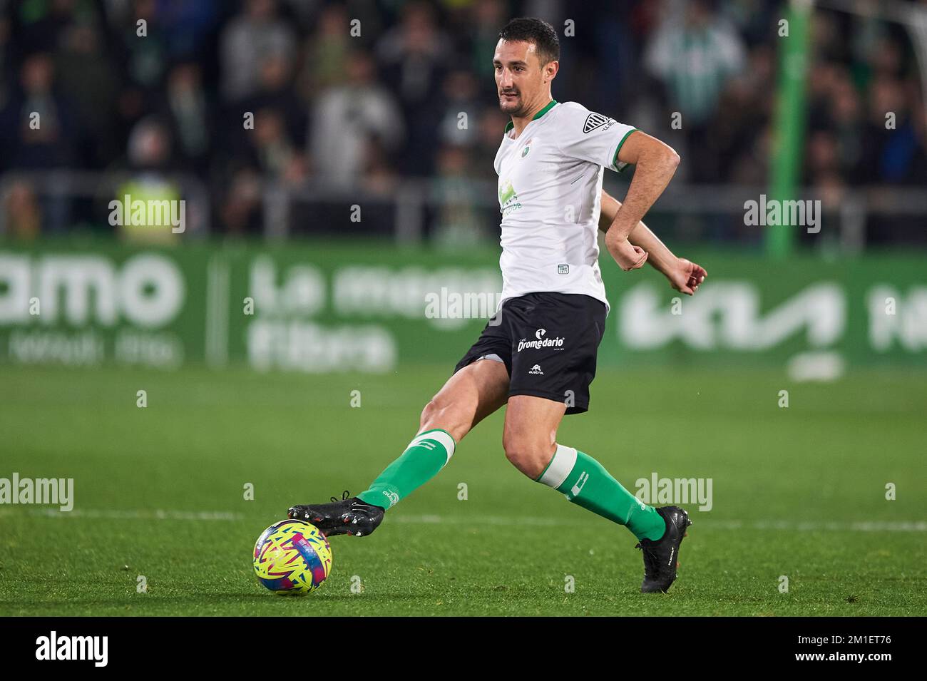 Pol Moreno of Real Racing Club during La Liga SmartBank at El Sardinero Stadium on December, 11, 2022 in Santander, Cantabria, Spain. Stock Photo