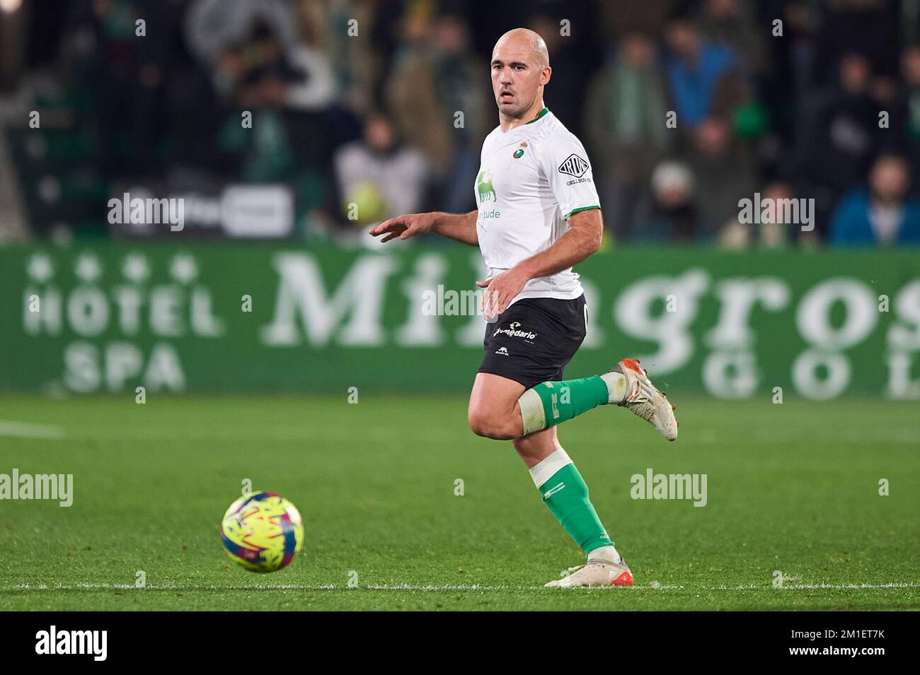 Unai Medina of Real Racing Club during La Liga SmartBank at El Sardinero Stadium on December, 11, 2022 in Santander, Cantabria, Spain. Stock Photo