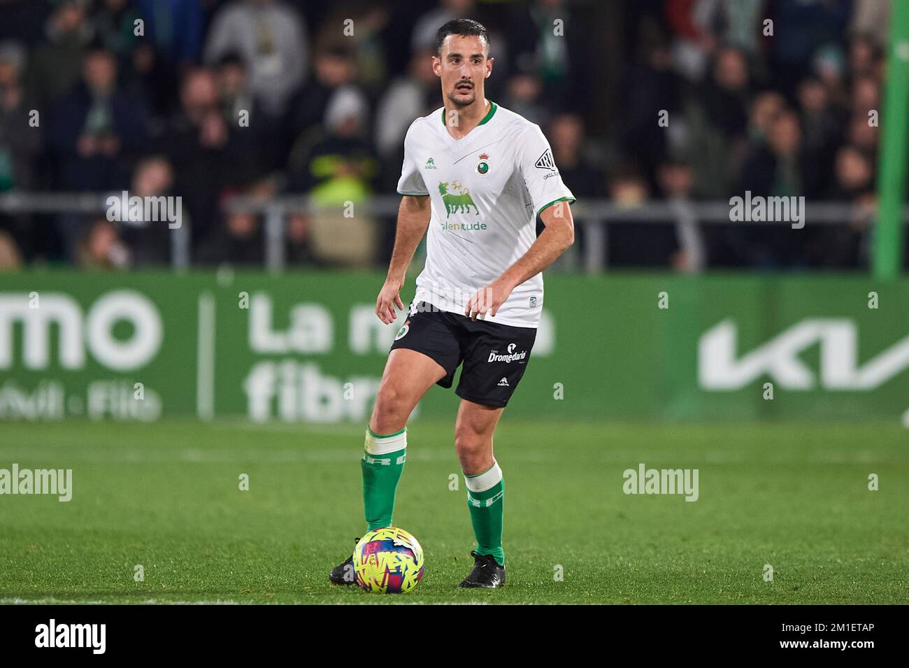 Pol Moreno of Real Racing Club during La Liga SmartBank at El Sardinero Stadium on December, 11, 2022 in Santander, Cantabria, Spain. Stock Photo