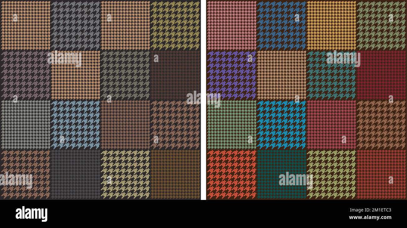 Houndstooth Patchwork Pattern. Retro Quilt Patchwork Pattern For Textile And Decoration Stock Vector