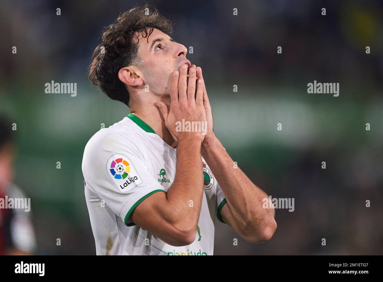 Marco Camus of Real Racing Club during La Liga SmartBank at El Sardinero Stadium on December, 11, 2022 in Santander, Cantabria, Spain. Stock Photo