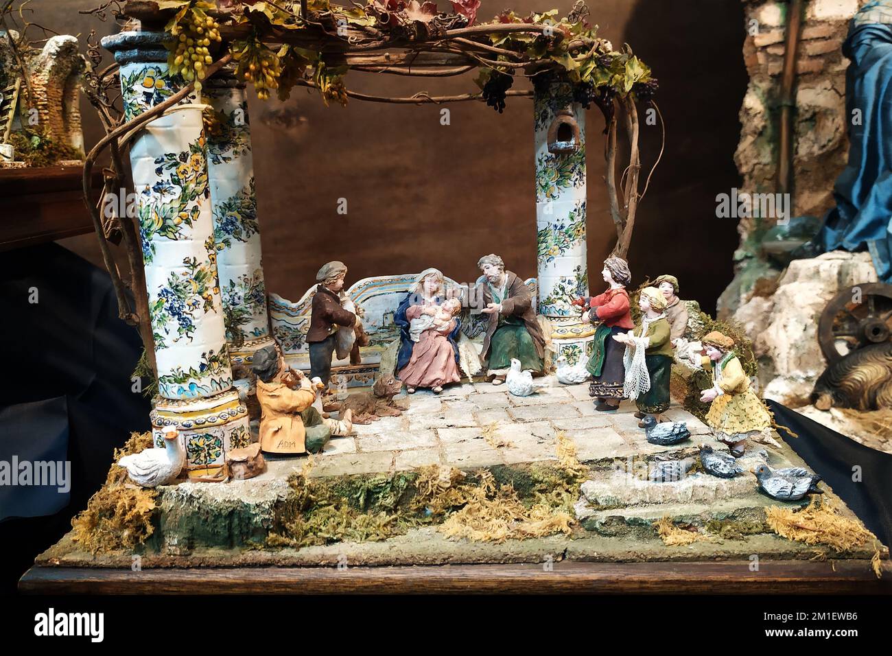 Handmade nativity scene by the artist Antonella de Marco, on display at