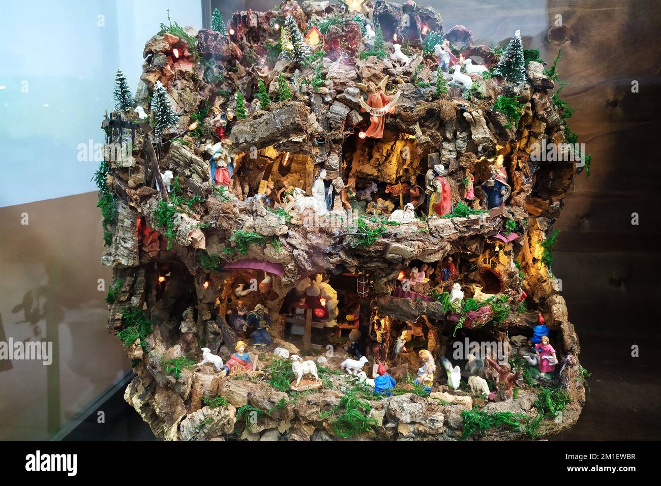 Handmade nativity scene by the artist Andrea Di Rosa, on display at the nativity scene