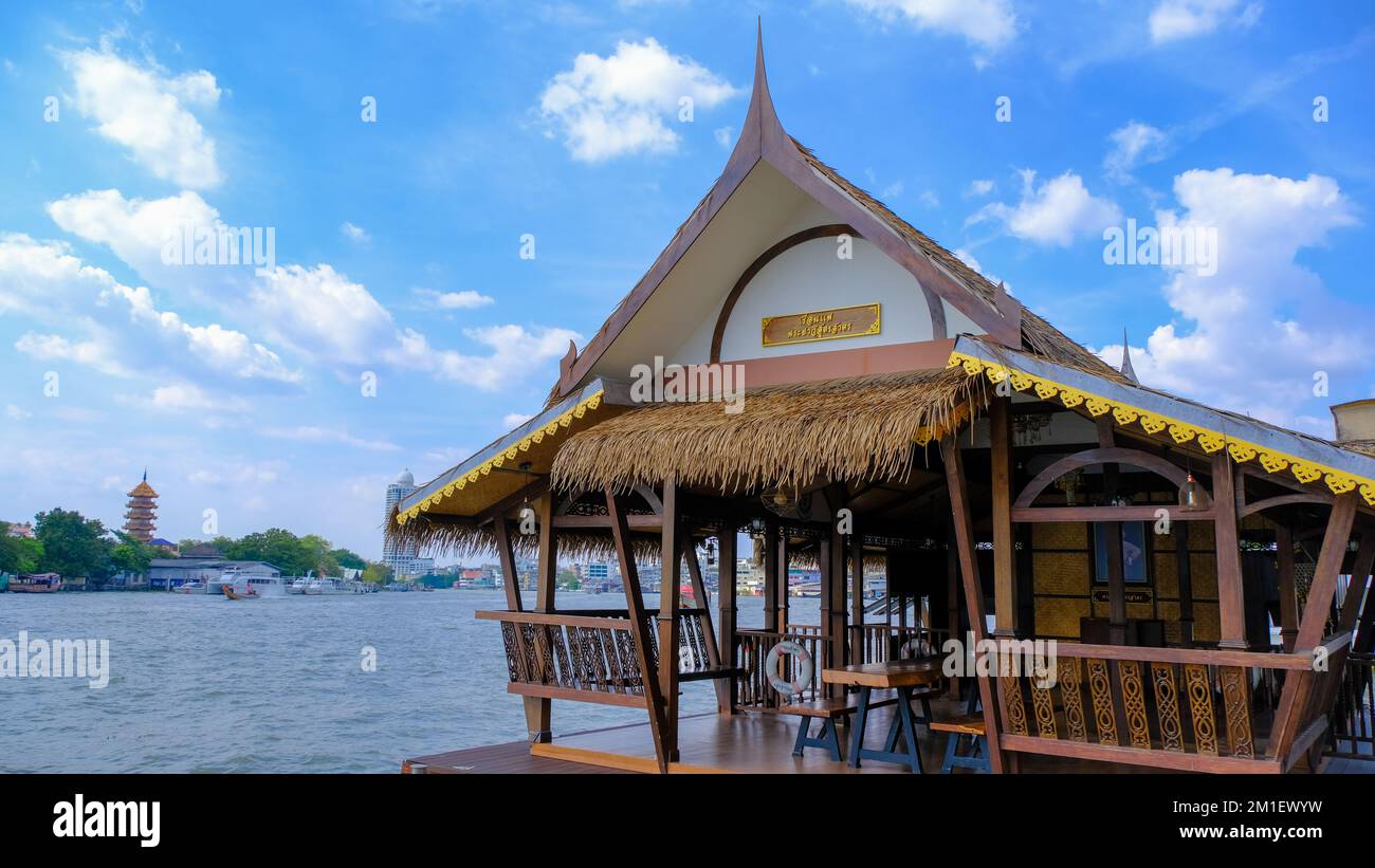Phraya Wisuth Sakorn Boat, Chaophraya River, Bangkok, Thailand Stock Photo