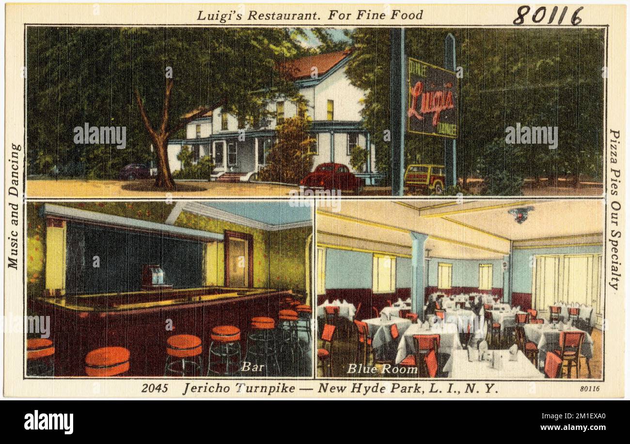 Luigi's Restaurant. For Fine Food. 2045 Jericho Turnpike -- New Hyde