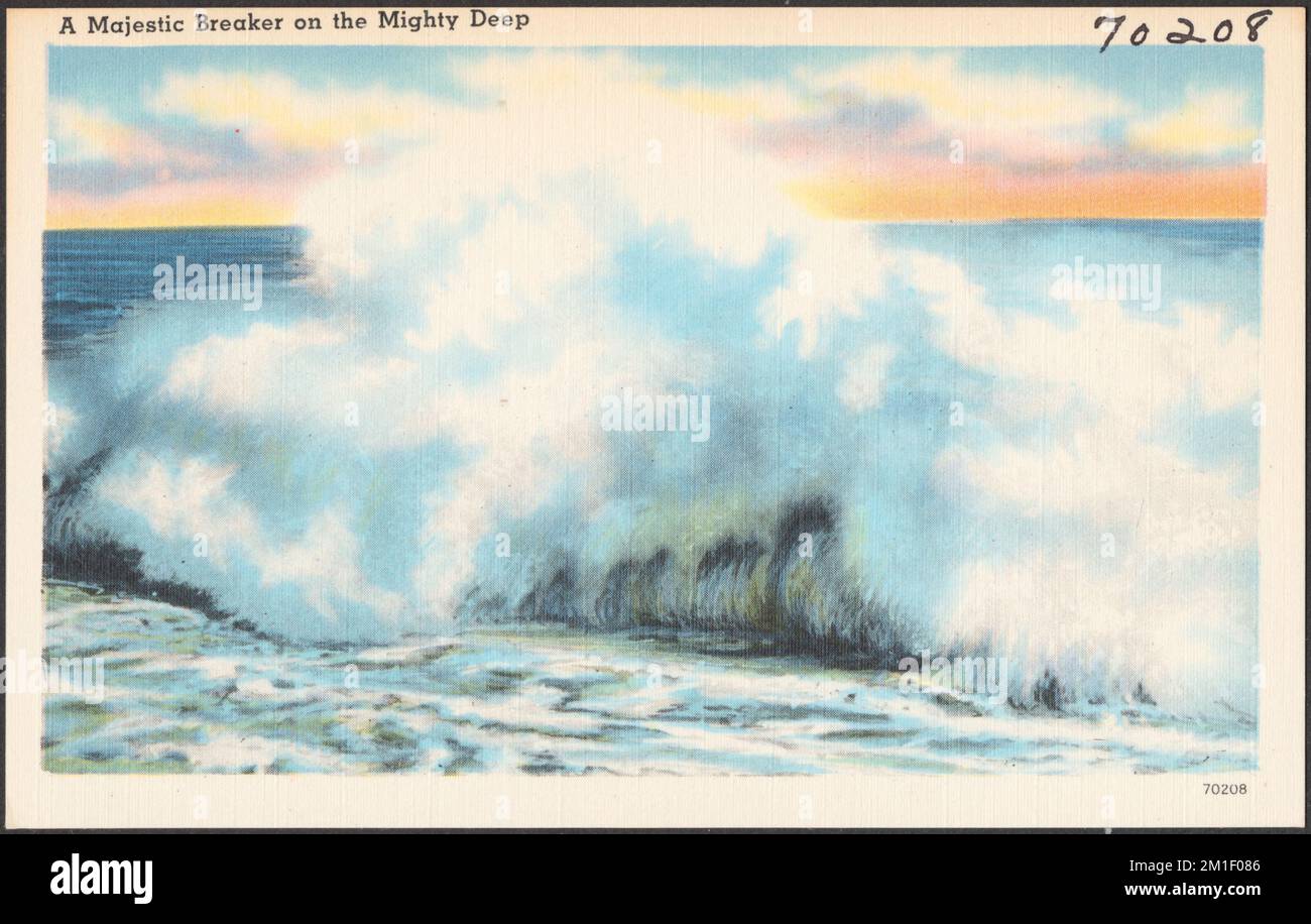 A majestic breaker on the mighty deep , Seas, Tichnor Brothers