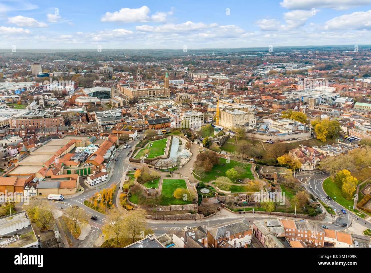 A mesmerizing view of the cityscape of Norwich, England Stock Photo