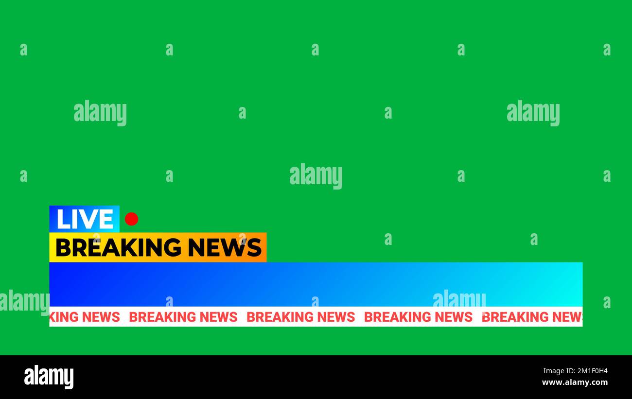 live news green screen animation for daily news and News channel Stock