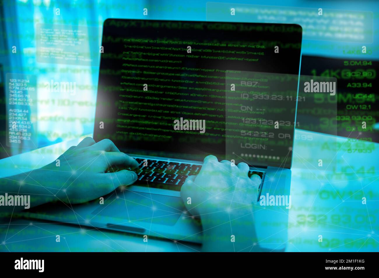 Hands anonymous developer coding on hi-res stock photography and images ...
