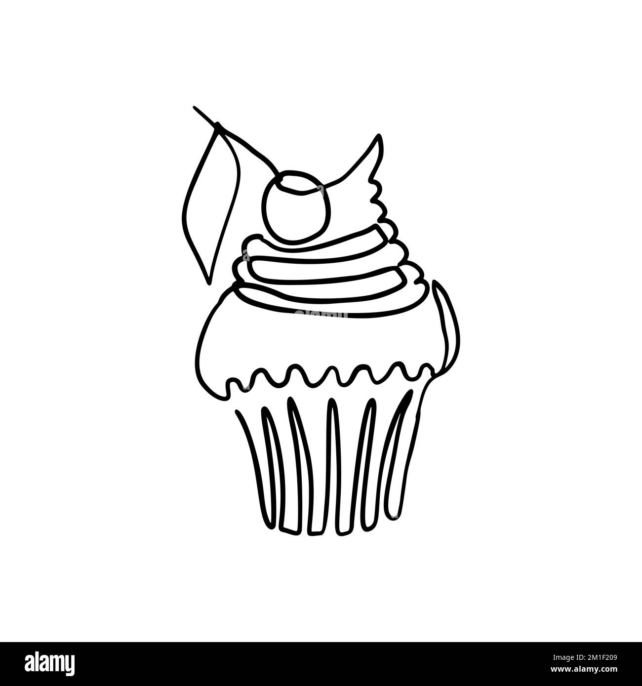 How to Draw a Birthday Cupcake Easy - YouTube