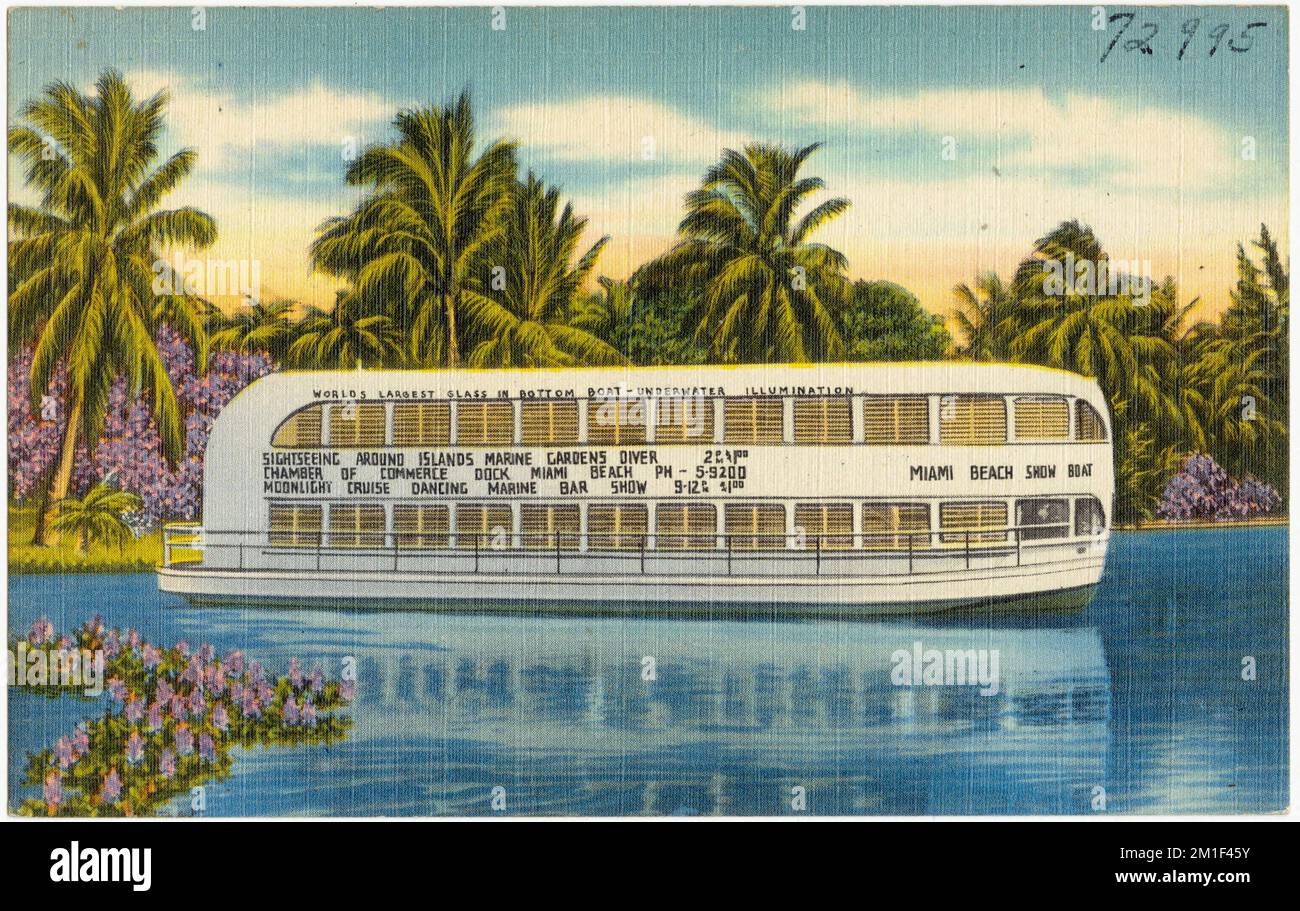 Miami Beach Show Boat, world's largest glass in bottom boat underwater