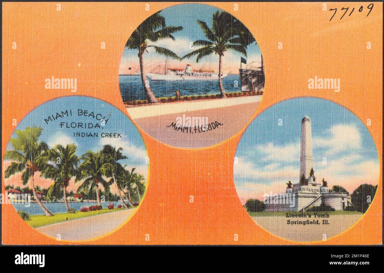 Miami, Florida. Miami Beach, Florida, Indian Creek. Lincoln's tomb