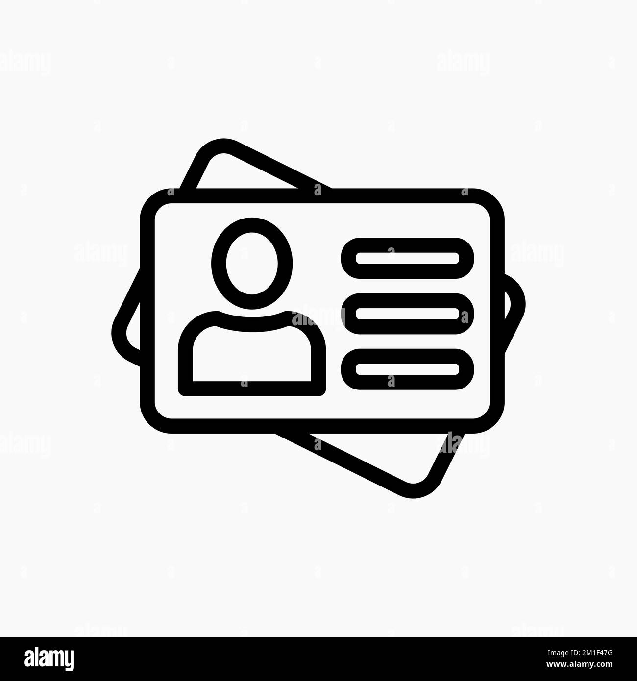 Employee clerk card, id card icon, vcard vector icon illustration for graphic design, logo, web site, social media, mobile app, ui Stock Vector