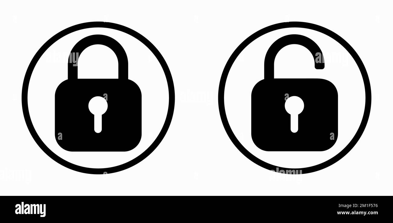 Set of lock icons, lock icon. Safety symbols. Vector illustration