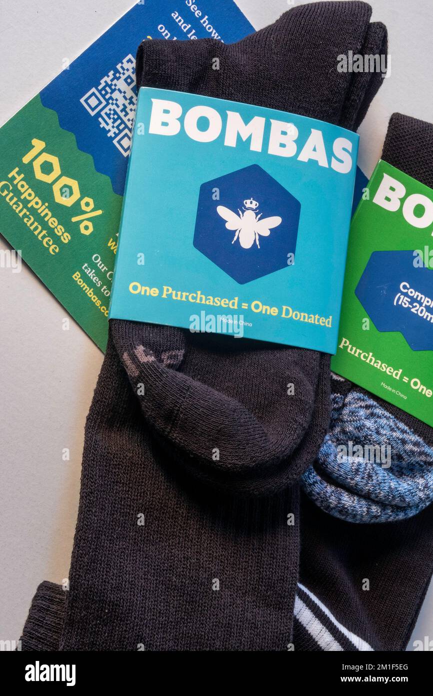 Bombas brand socks are very popular and were discovered on Shark Tank, 2022, USA Stock Photo
