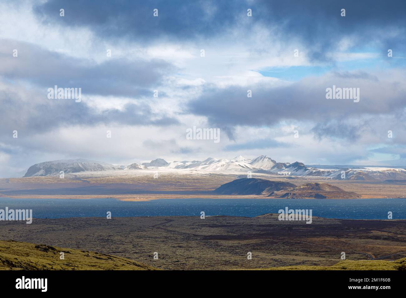 View of the large Thingvellir Lake in Iceland National Park Stock Photo