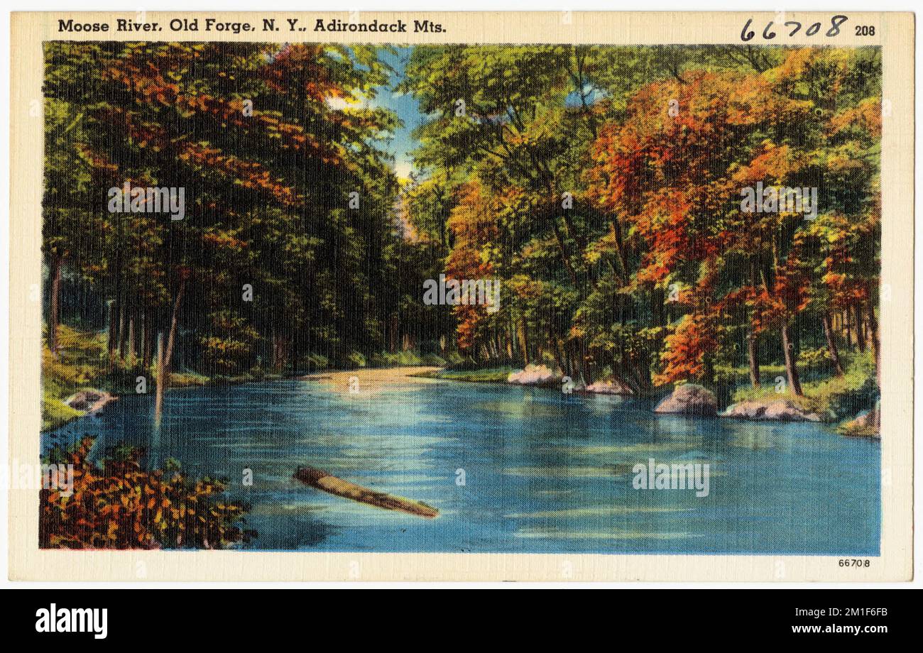 Moose River, Old Forge, N. Y., Adirondack Mts. , Rivers, Tichnor ...
