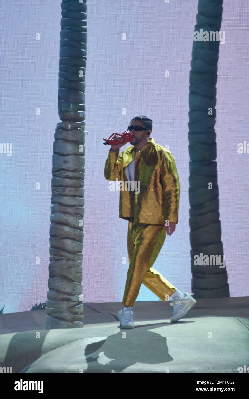 Puerto Rican Rapper Bad Bunny performs during his World's Hottest Tour ...