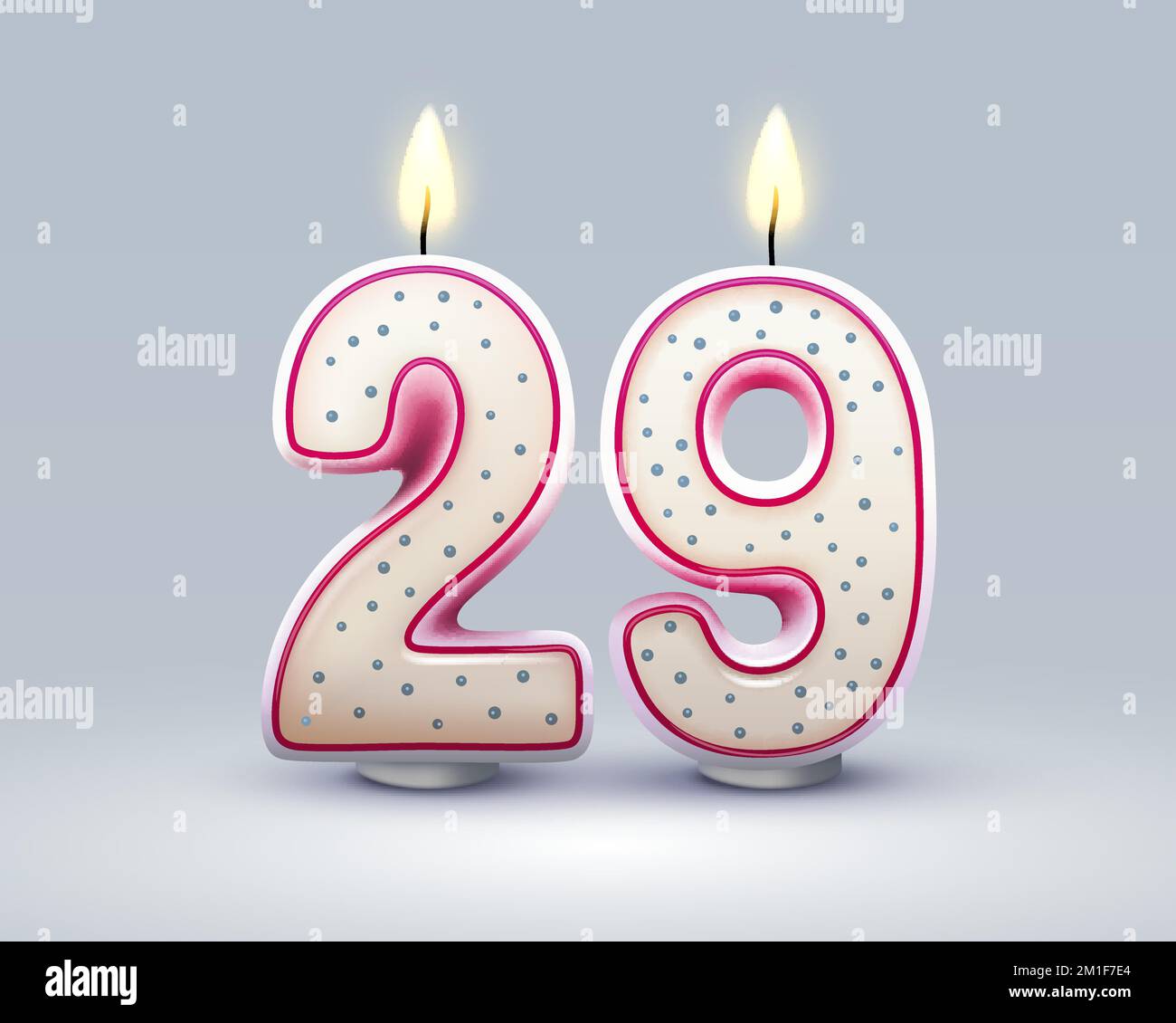 Happy Birthday years. 29 anniversary of the birthday, Candle in the form of numbers. Vector illustration Stock Vector