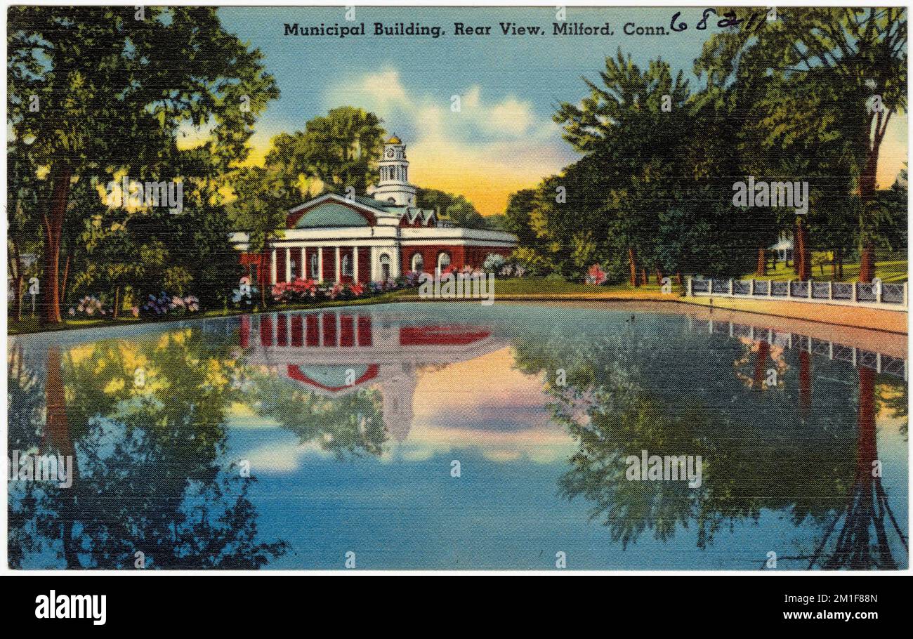 Municipal Building, rear view, Milford, Conn. , Government facilities
