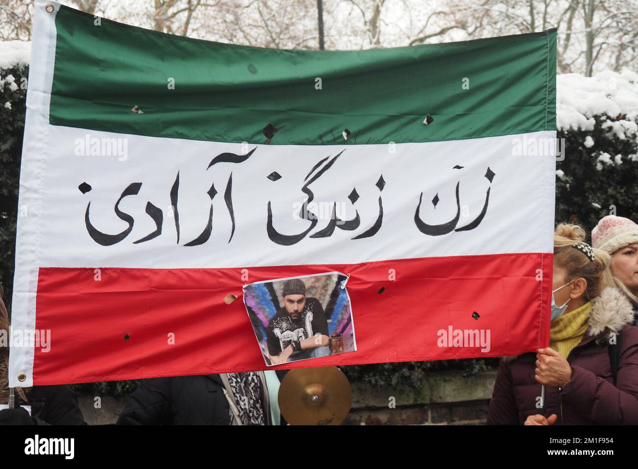 London, UK. 12th Dec, 2022. Iranian citizens demonstrate outside the Iranian Embassy in London against the Iranian dictatorship and its execution of political prisoners. Credit: Brian Minkoff/Alamy Live News Stock Photo