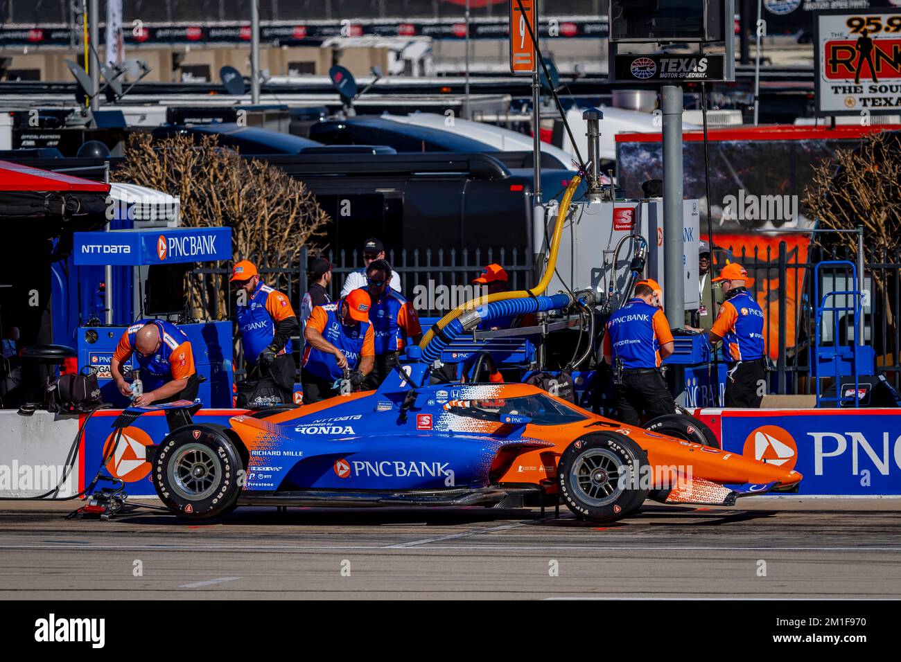 SCOTT DIXON (9) of Auckland, New Zealand prepares for the last practice for the XPEL 375 at Texas Motor Speedway in Ft. Worth Texas. Stock Photo