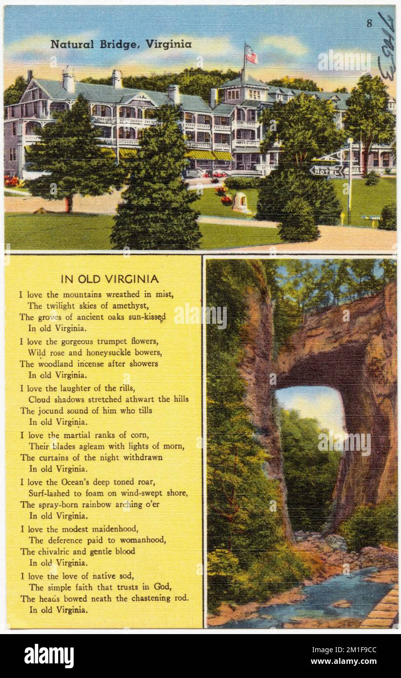 Natural Bridge, Virginia , Tichnor Brothers Collection, postcards of
