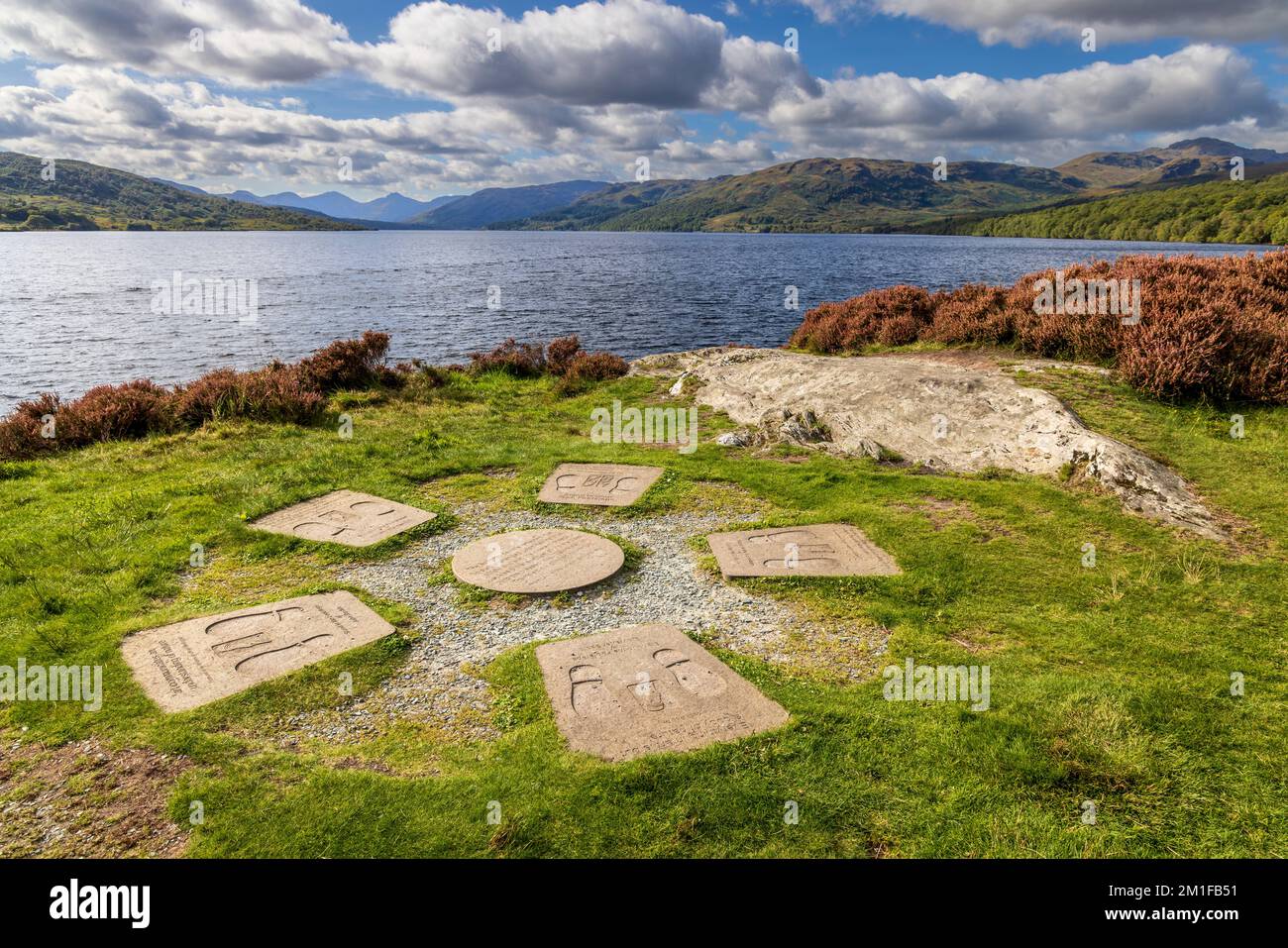 The Poets Footsteps on Loch Katrine, Trossachs, Stirling, Scotland Stock Photo