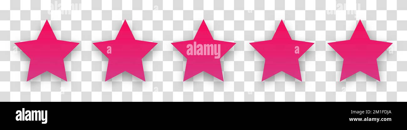 Star pink icon on transparent background. Customer feedback concept ...