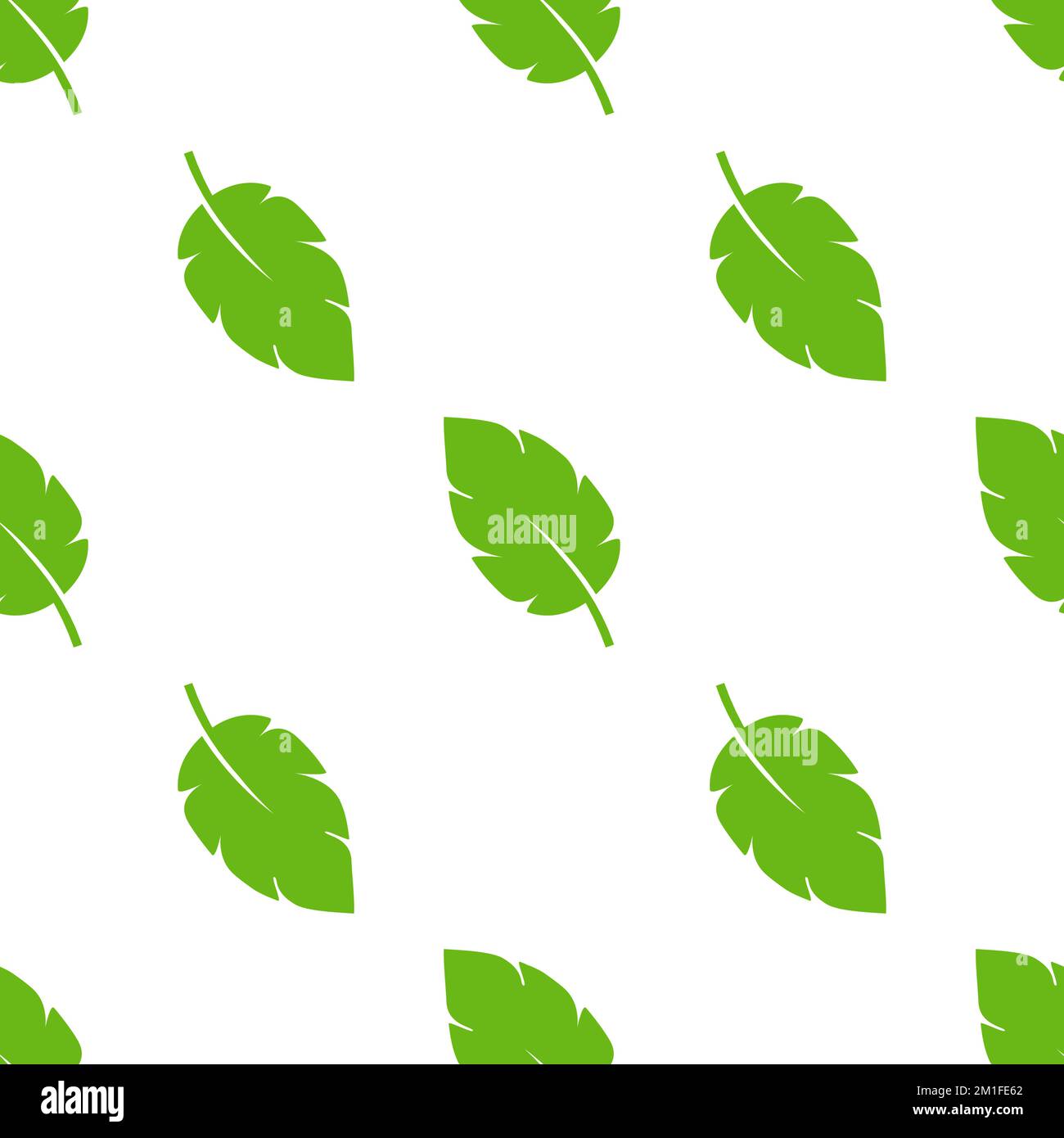Green leaf pattern vector seamless background organic flat design nature leaf Stock Vector
