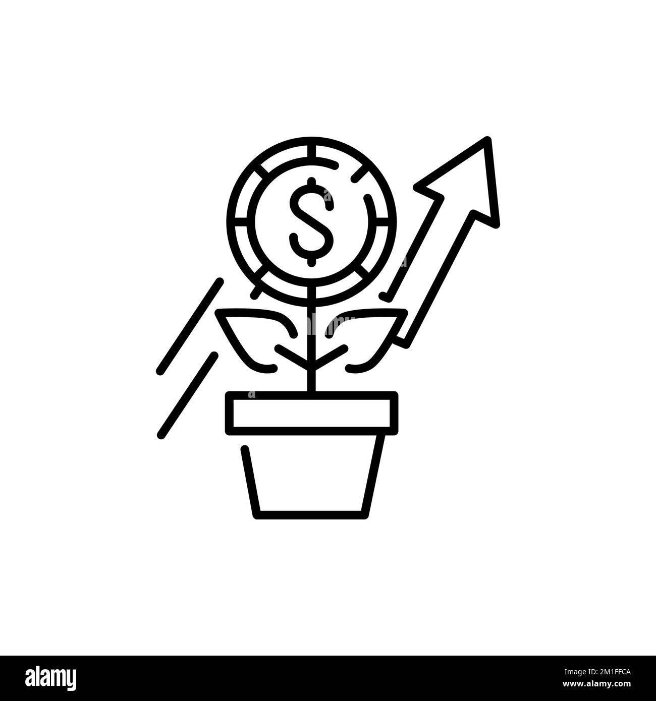 Dollar tree line icon. Business crowdfunding and Finance management