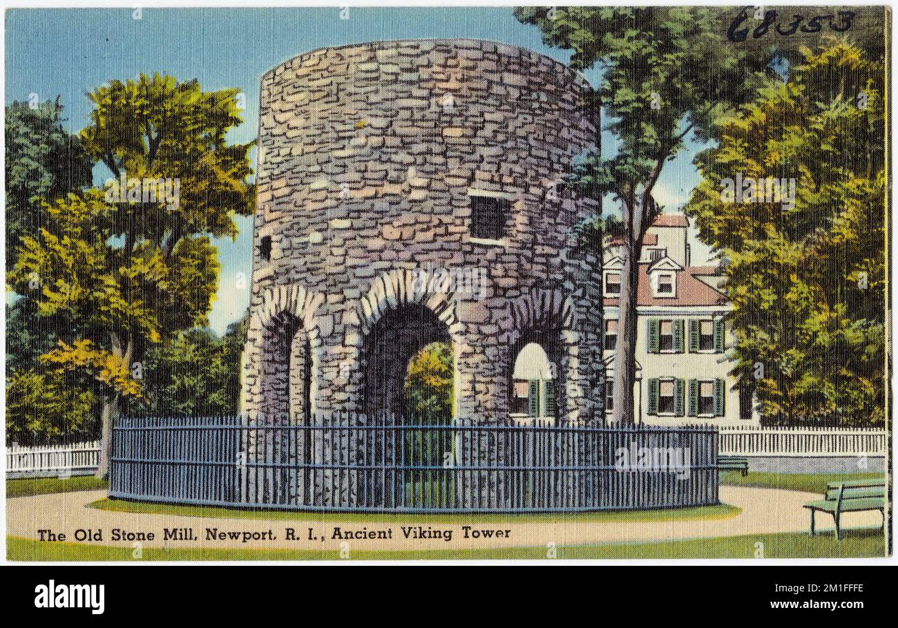 The Old Stone Mill, Newport, R.I., Ancient Viking Tower , Tichnor