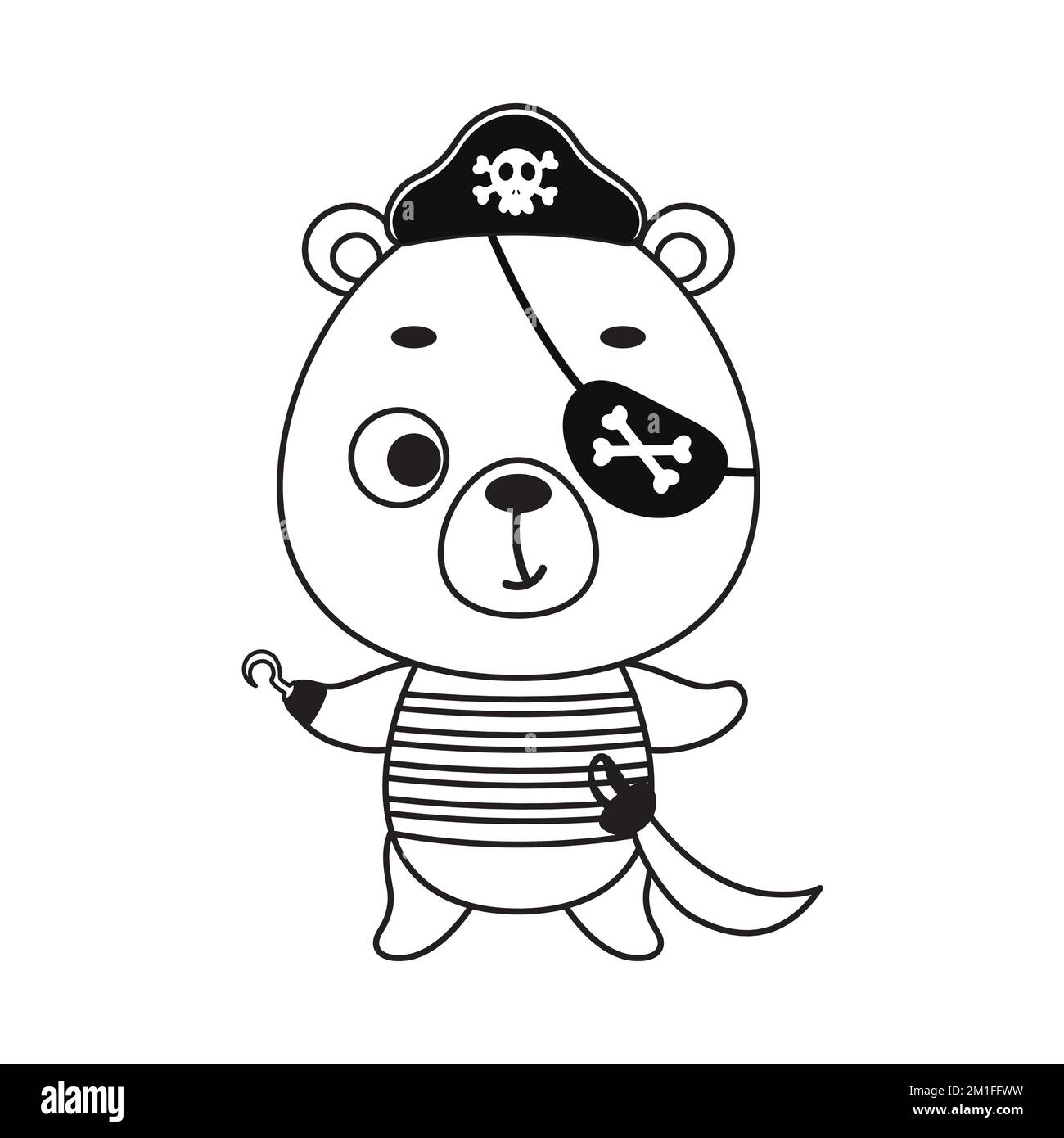 Coloring Page Cute Little Pirate Bear With Hook And Blindfold Coloring coloring-page-cute-little-pirate-bear-with-hook-and-blindfold-coloring