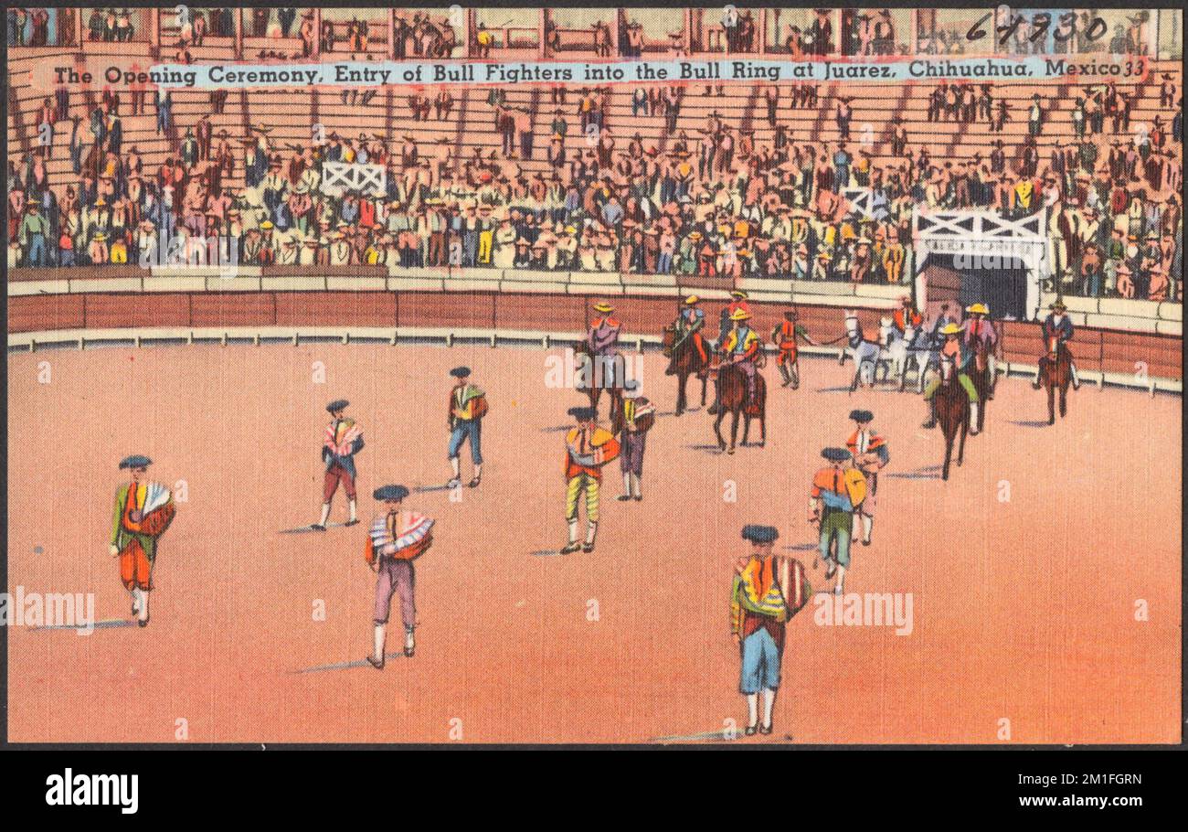 The opening ceremony, entry of bull fighters into the bull ring at ...