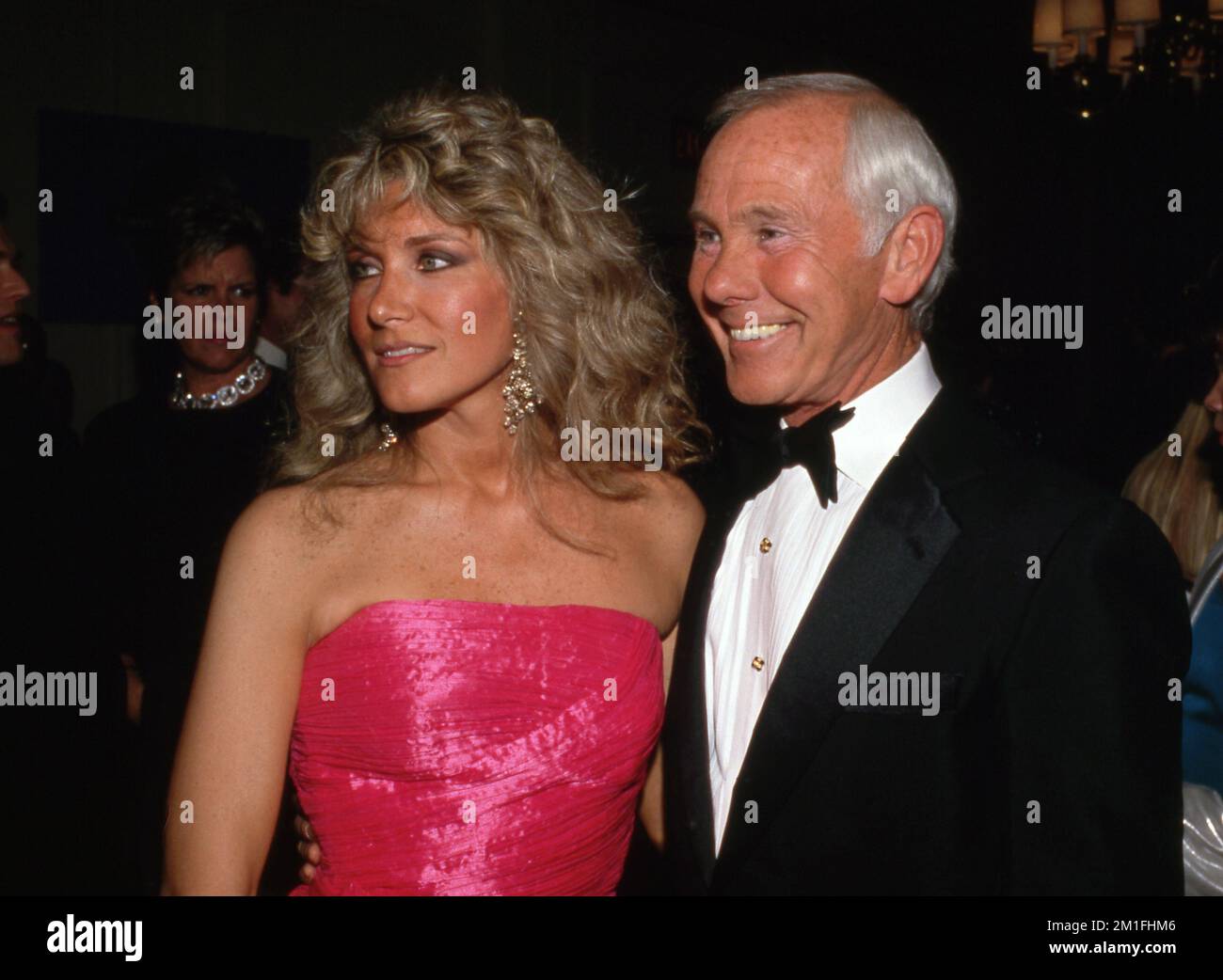Johnny Carson and Alexis Maas at the American Cinematheque Moving Picture Ball on May 6, 1988