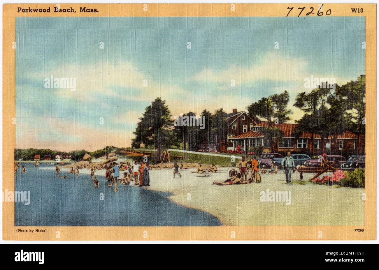 Parkwood Beach, Mass. , Beaches, Tichnor Brothers Collection, postcards ...