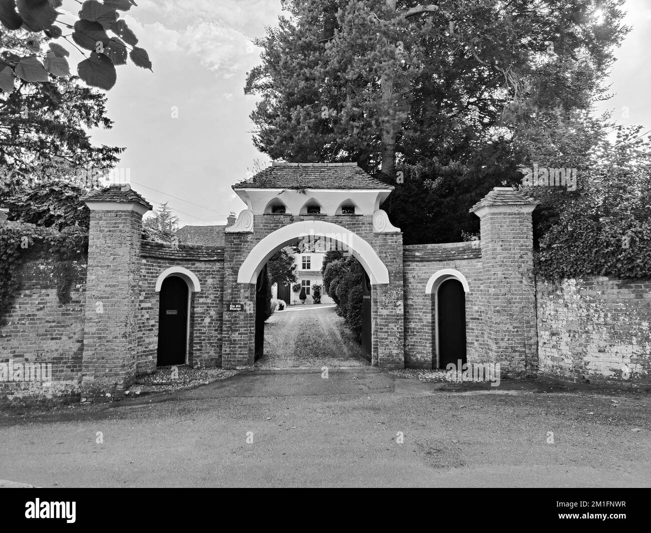 Arched entrance gate Black and White Stock Photos & Images - Alamy