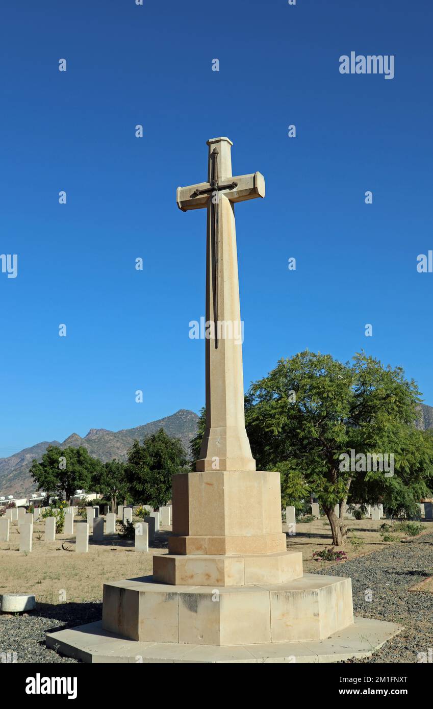Keren War Cemetery in the East African country of Eritrea Stock Photo
