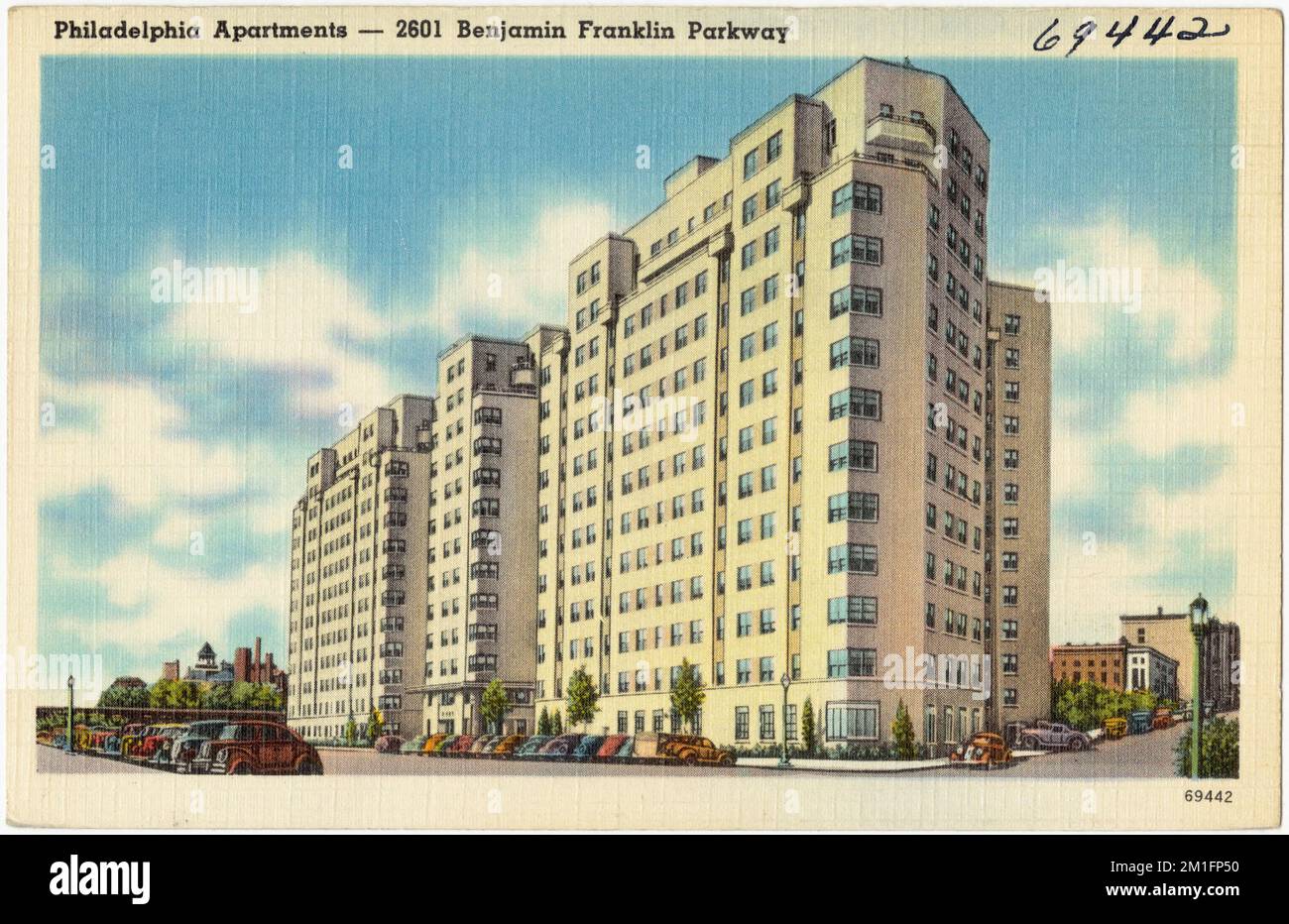 Philadelphia Apartments - 2601 Benjamin Franklin Parkway , Tichnor Brothers Collection, postcards of the United States Stock Photo