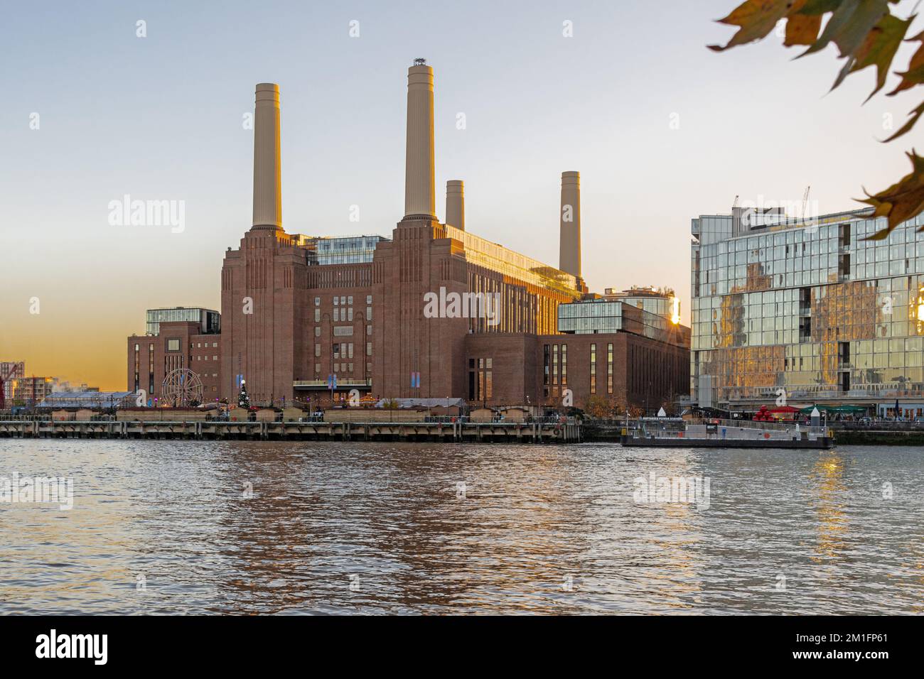 Battersea Power Station after its major redevelopment, shot from across the River Thames. 2022. Stock Photo