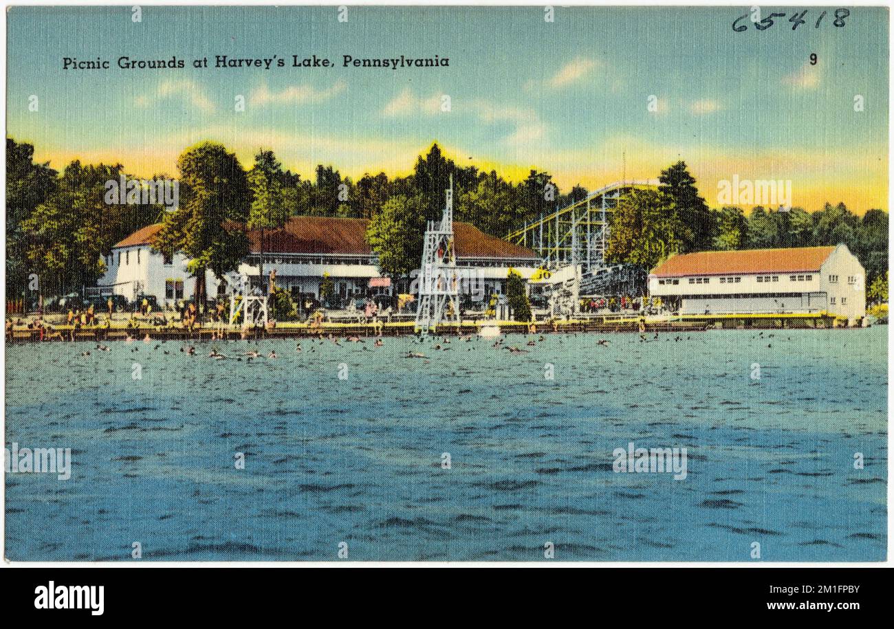 Picnic grounds at Harvey's Lake, Pennsylvania , Lakes & ponds