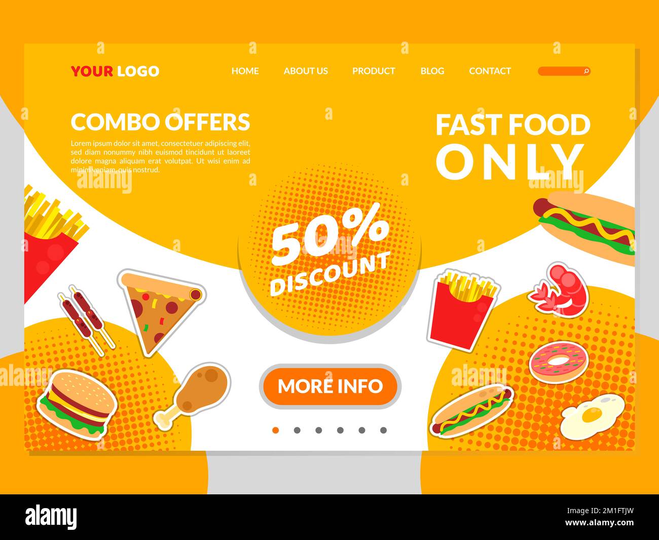 Fast food combo meal advertisement Stock Vector Images - Alamy