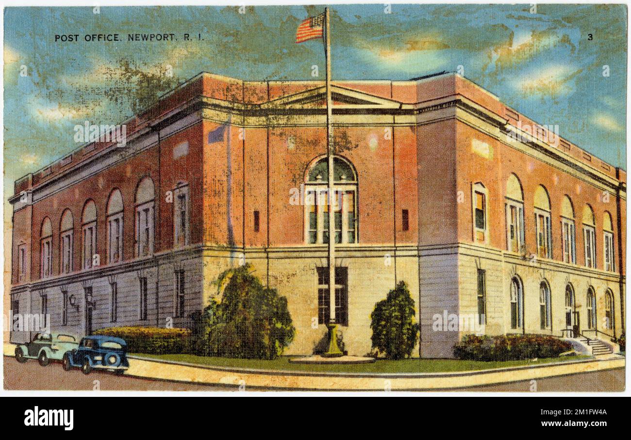 Post office, Newport, R.I. , Post offices, Tichnor Brothers Collection