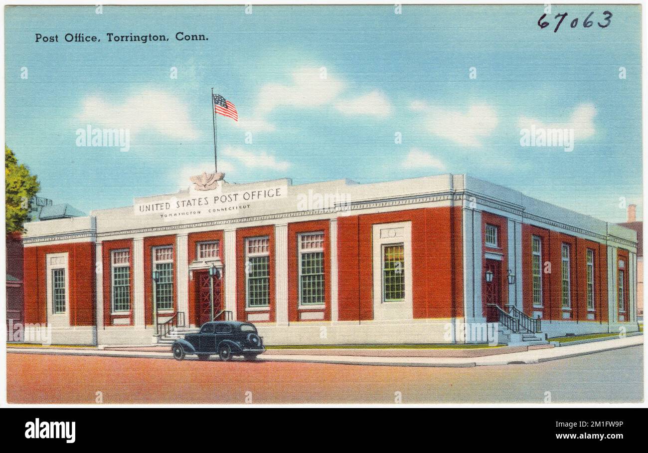 Post Office, Torrington, Conn. , Post offices, Tichnor Brothers