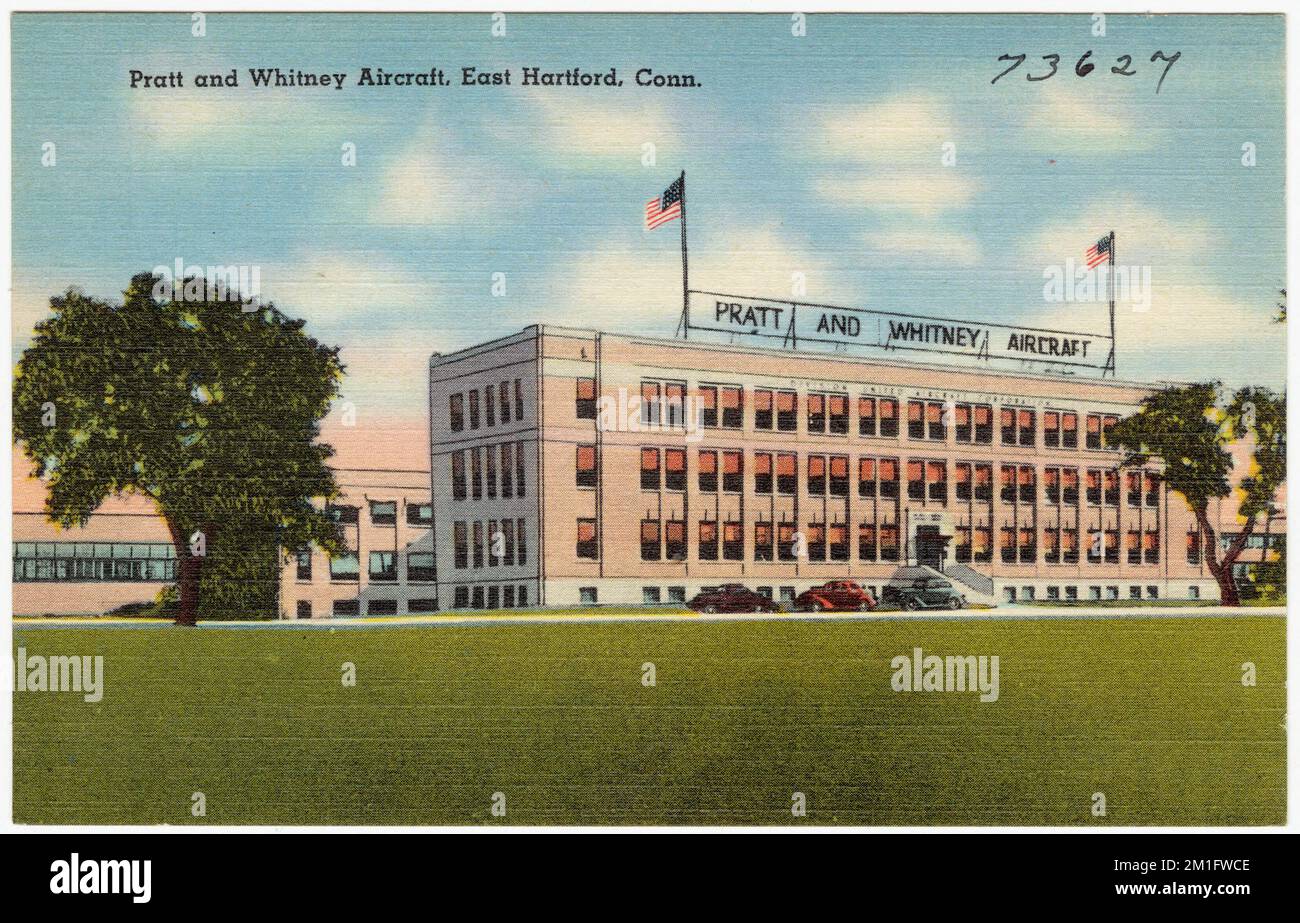 Pratt and Whitney Aircaft, East Hartford, Conn. , Commercial facilities, Tichnor Brothers Collection, postcards of the United States Stock Photo