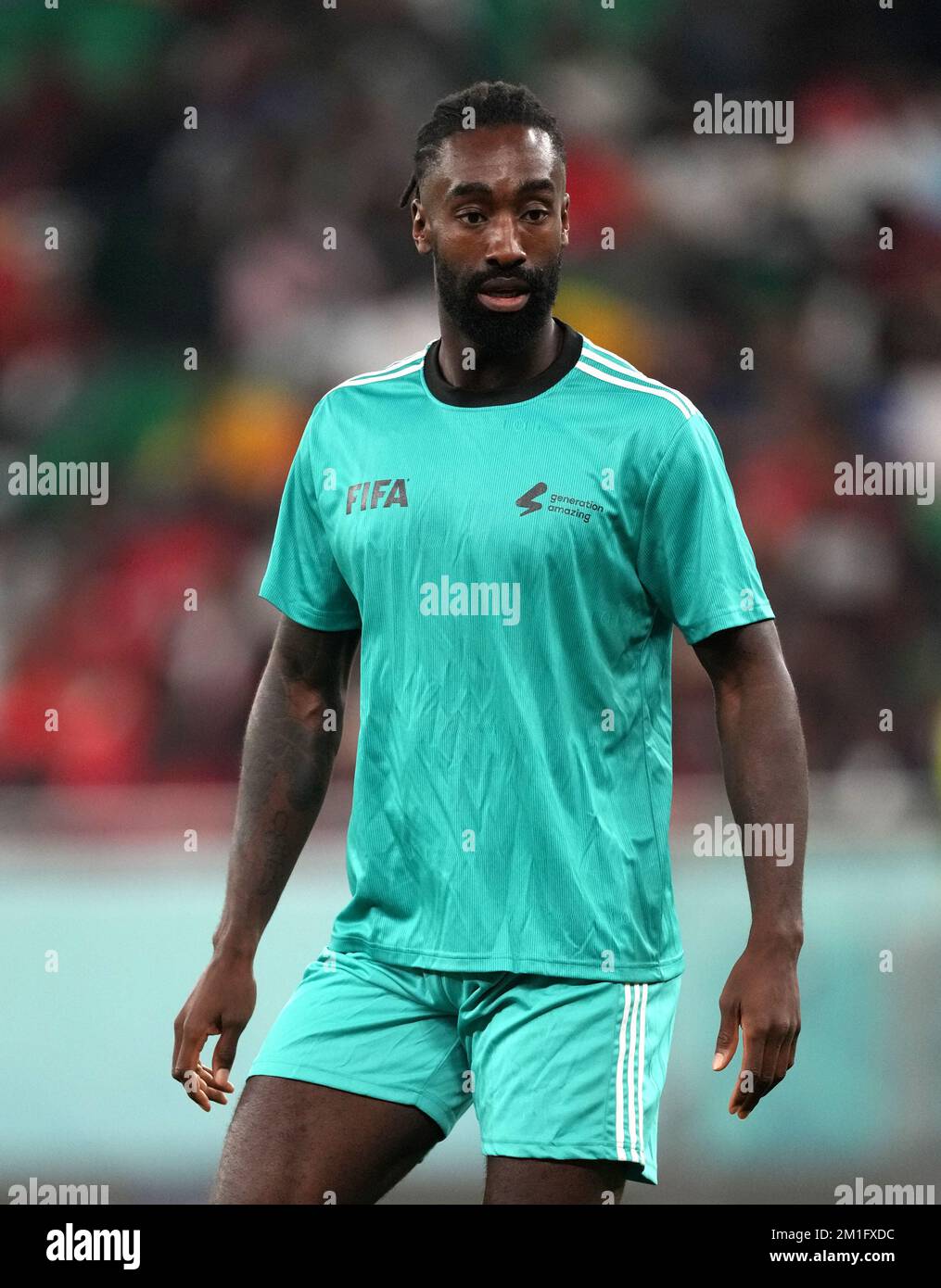 Team A's Johan Djourou during a Workers and FIFA Legends Match at the Al Thumama Stadium, Doha, Qatar. Picture date: Monday December 12, 2022. Stock Photo